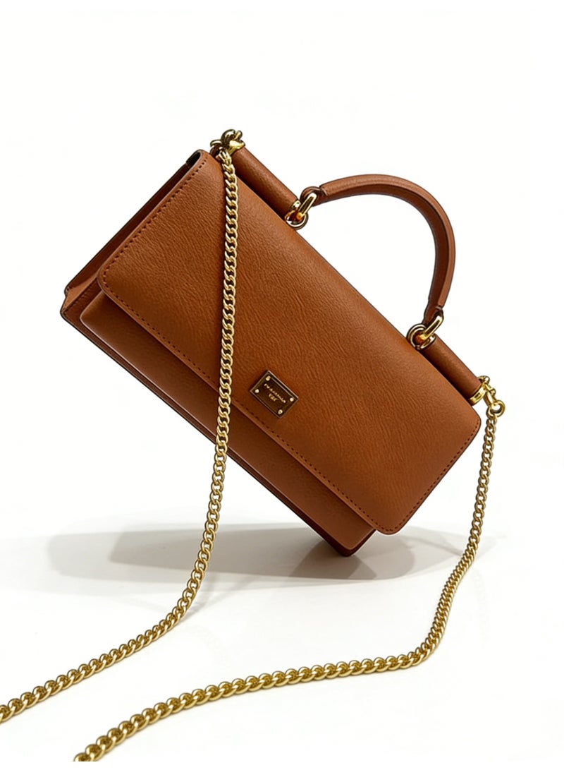 دي آند جي Dolce & Gabbana Dauphine ميني توت حقيبة | D & G علامة مخطوطة حقيبة يد من جلد العجل مع حزام سلاسل قابل للإزالة ، حفلات مسائية رائعة سلاسل فتاة - Image 4